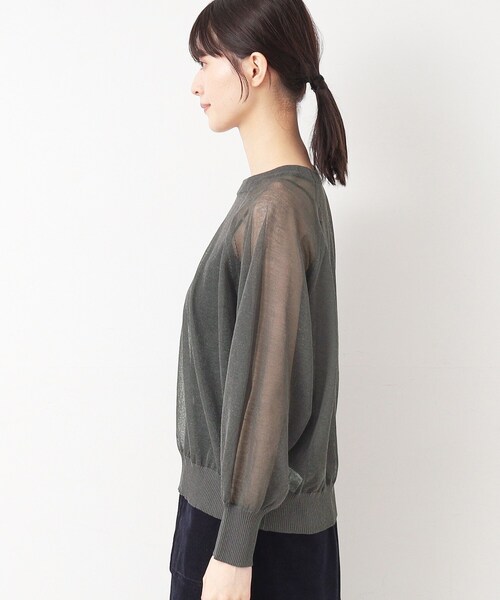 Dessin（デッサン）の「◆【洗える】シースルーニット（XS～L）（ニット/セーター・レディース・ホワイト系/チャコールグレー/ブラック・00/01/02/03）」の17枚目の写真