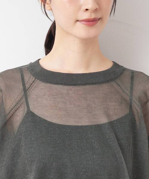 Dessin（デッサン）の「◆【洗える】シースルーニット（XS～L）（ニット/セーター・レディース・ホワイト系/チャコールグレー/ブラック・00/01/02/03）」の19枚目の写真