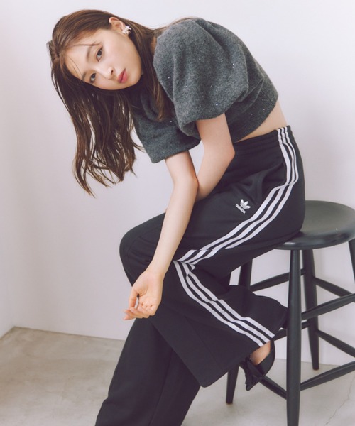 SNIDEL（スナイデル）の「デザインスリーブクロップドニットプル