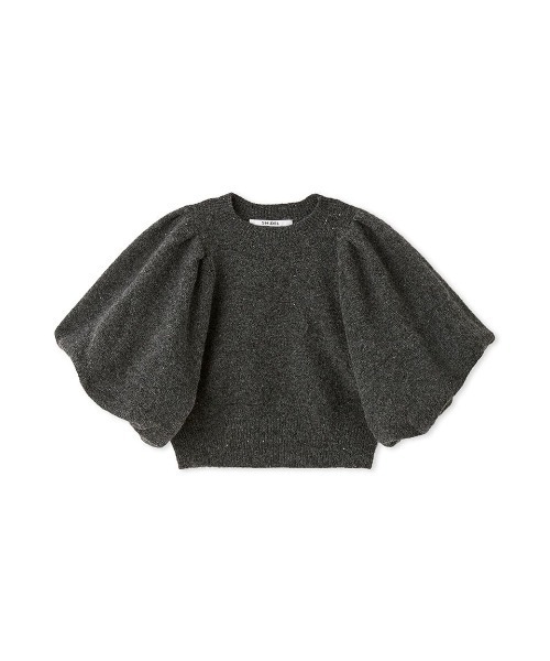 SNIDEL（スナイデル）の「デザインスリーブクロップドニットプル