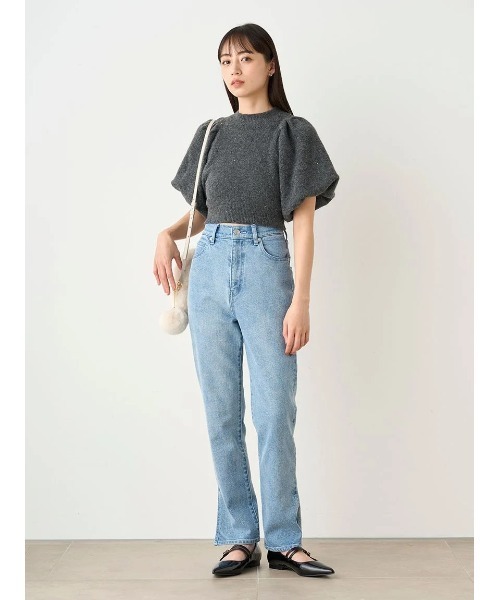 超人気の雑貨店 SNIDEL（スナイデル）の「デザインスリーブクロップドニットプル トップス