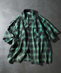 FREAK'S STORE | FREAK’S STORE/フリークスストア TC BLEACH OMBRE OC SHIRT S/S オープンカラー オンブレチェック シャツ/ショートスリーブ/リラックスフィット/ブリーチ加工(シャツ/ブラウス)