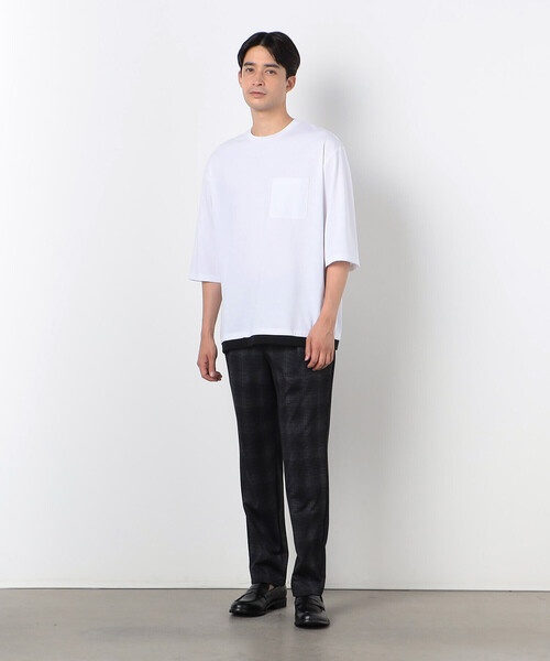 COMME CA ISM(コムサイズム)の「【セットアップ対応】 シャドーチェック タックテーパードパンツ(スラックス・メンズ・チェック・SMALL/MEDIUM/LARGE)」の2枚目の写真
