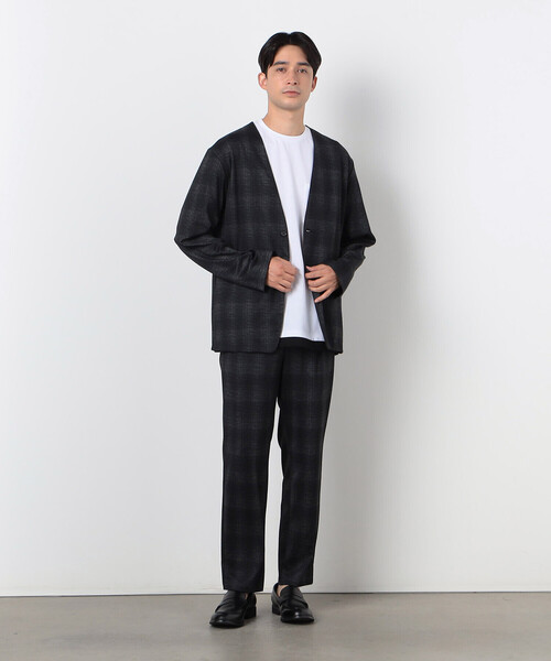 COMME CA ISM(コムサイズム)の「【セットアップ対応】 シャドーチェック タックテーパードパンツ(スラックス・メンズ・チェック・SMALL/MEDIUM/LARGE)」の4枚目の写真