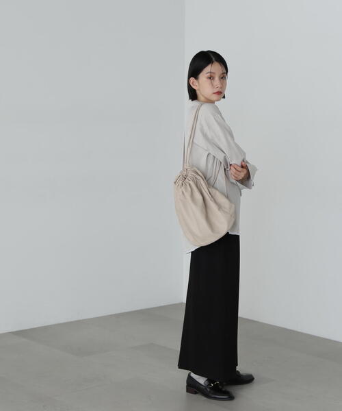 N.(N. Natural Beauty Basic)(エヌエヌナチュラルビューティーベーシック)の「◆オーバーサイズスキッパーシャツ(シャツ/ブラウス・レディース・ブラウン/チャコールグレー/ナチュラル・MEDIUM)」の19枚目の写真