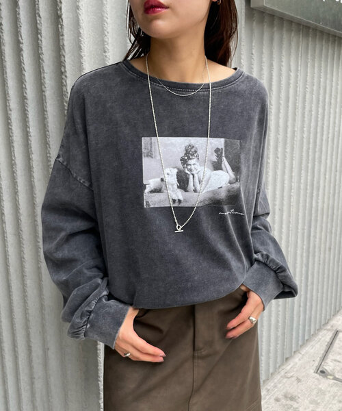 mline（エムライン）の「[mline]ヴィンテージフォトロンT（Tシャツ/カットソー・レディース・ブラック系その他/ブラック/ホワイト/ホワイト系その他・FREE）」の4枚目の写真