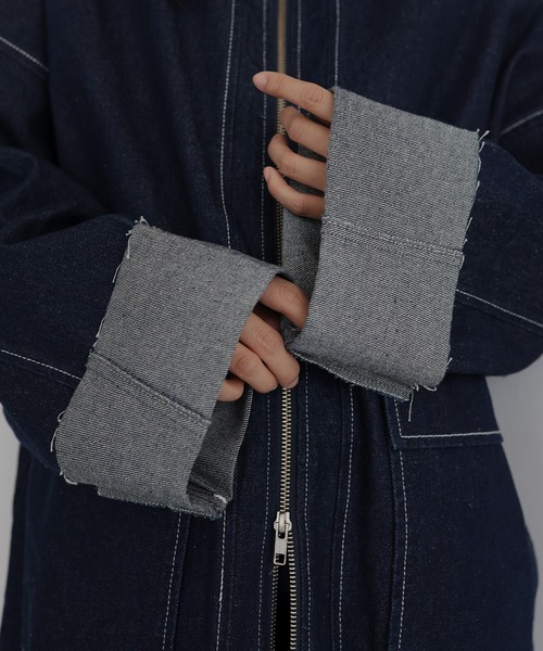 hellam（へラム）の「ロールアップデニムジャケット（デニムジャケット・レディース・ブラック/インディゴブルー・FREE）」の18枚目の写真