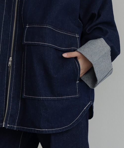 hellam（へラム）の「ロールアップデニムジャケット（デニムジャケット・レディース・ブラック/インディゴブルー・FREE）」の17枚目の写真