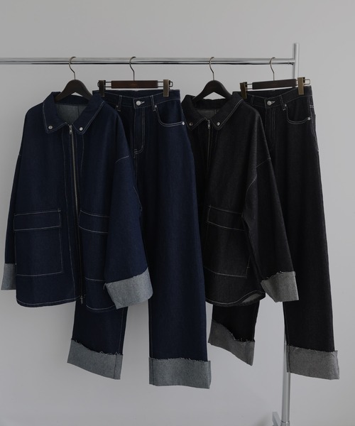 hellam（へラム）の「ロールアップデニムジャケット（デニムジャケット・レディース・ブラック/インディゴブルー・FREE）」の15枚目の写真