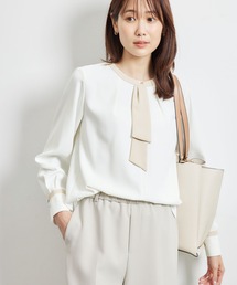 ROPE' PICNIC | 【WEB限定40サイズ】ジョーゼット配色ボウタイ風ブラウス(シャツ/ブラウス)