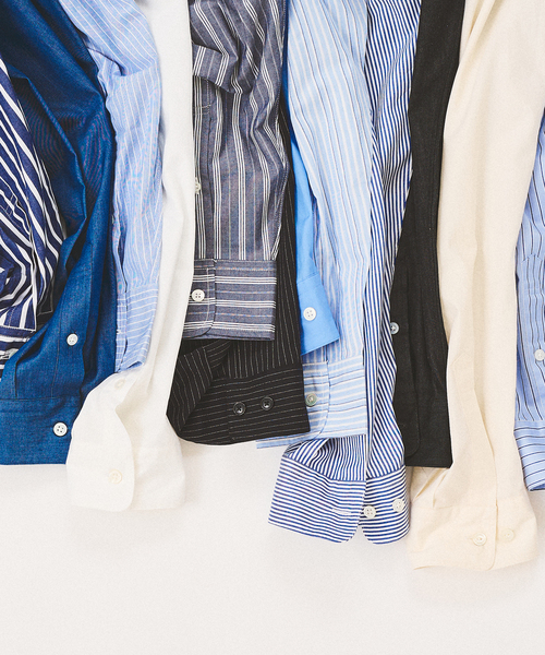 【セール】BLUE STRIPE B.D. SH / ブルーストライプボタンダウンシャツ（シャツ/ブラウス）｜417 EDIFICE（フォーワンセブンエディフィス）