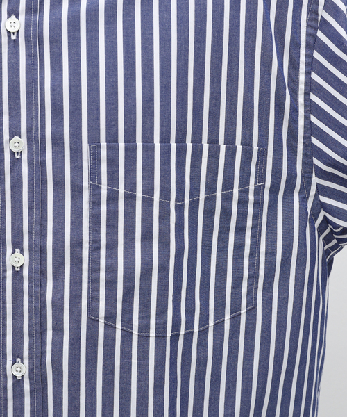 【セール】BLUE STRIPE B.D. SH / ブルーストライプボタンダウンシャツ（シャツ/ブラウス）｜417 EDIFICE（フォーワンセブンエディフィス）