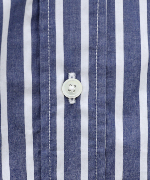 【セール】BLUE STRIPE B.D. SH / ブルーストライプボタンダウンシャツ（シャツ/ブラウス）｜417 EDIFICE（フォーワンセブンエディフィス）