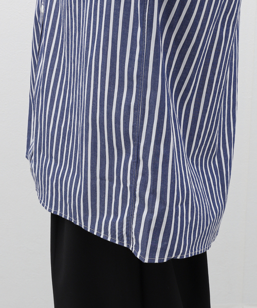 【セール】BLUE STRIPE B.D. SH / ブルーストライプボタンダウンシャツ（シャツ/ブラウス）｜417 EDIFICE（フォーワンセブンエディフィス）