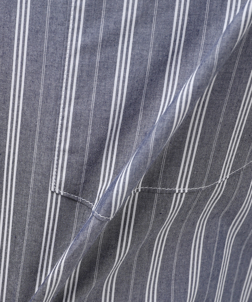 【セール】BLUE STRIPE B.D. SH / ブルーストライプボタンダウンシャツ（シャツ/ブラウス）｜417 EDIFICE（フォーワンセブンエディフィス）