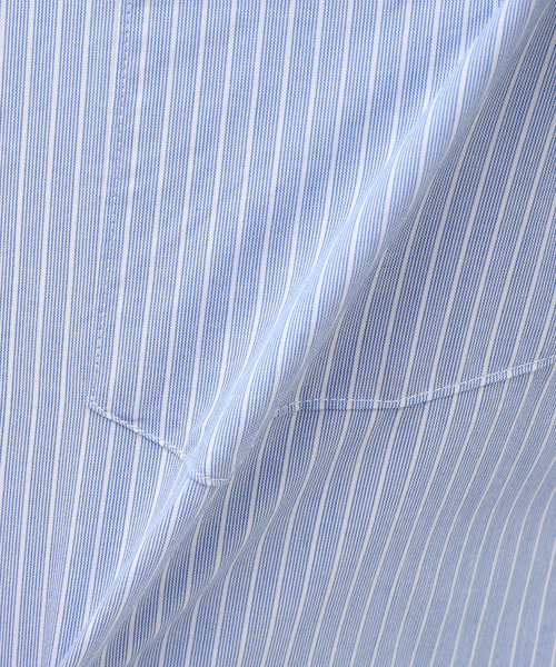 【セール】BLUE STRIPE B.D. SH / ブルーストライプボタンダウンシャツ（シャツ/ブラウス）｜417 EDIFICE（フォーワンセブンエディフィス）