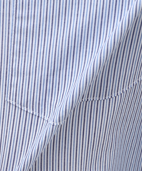 【セール】BLUE STRIPE B.D. SH / ブルーストライプボタンダウンシャツ（シャツ/ブラウス）｜417 EDIFICE（フォーワンセブンエディフィス）