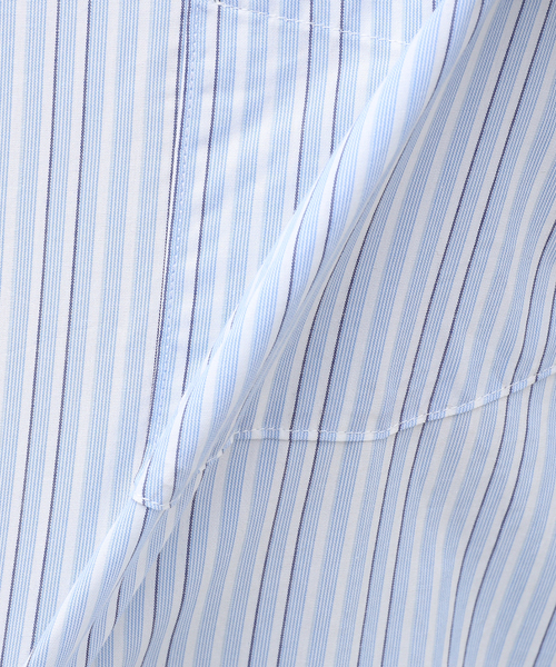 【セール】BLUE STRIPE B.D. SH / ブルーストライプボタンダウンシャツ（シャツ/ブラウス）｜417 EDIFICE（フォーワンセブンエディフィス）