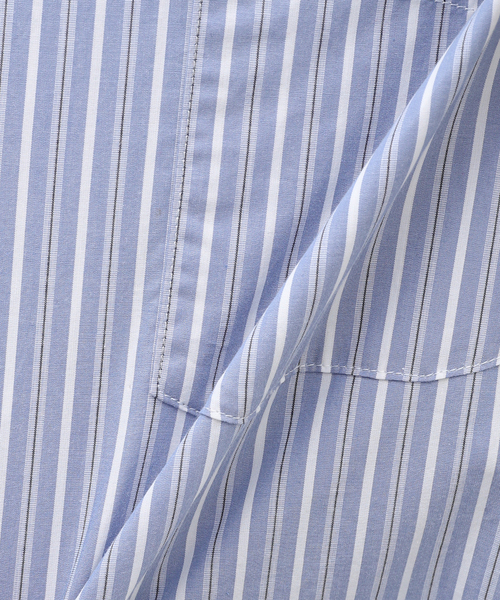 【セール】BLUE STRIPE B.D. SH / ブルーストライプボタンダウンシャツ（シャツ/ブラウス）｜417 EDIFICE（フォーワンセブンエディフィス）