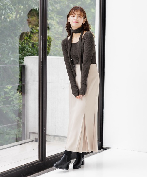 mysty woman(ミスティウーマン)の「裾タックマーメイドスカート 152032(スカート・レディース・ホワイト系その他/モカ/ブラック・FREE)」の11枚目の写真