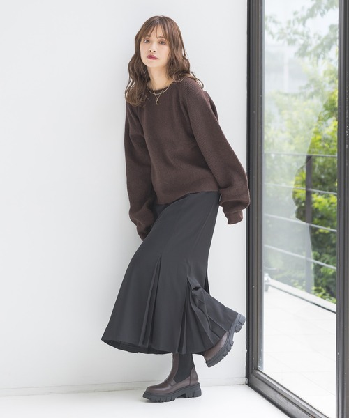 mysty woman(ミスティウーマン)の「裾タックマーメイドスカート 152032(スカート・レディース・ホワイト系その他/モカ/ブラック・FREE)」の7枚目の写真