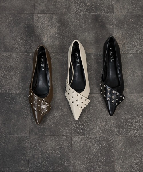 セール】スタッズアクセントフラットパンプス（パンプス）｜THE YOn