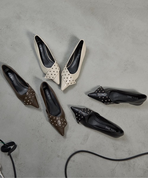 セール】スタッズアクセントフラットパンプス（パンプス）｜THE YOn