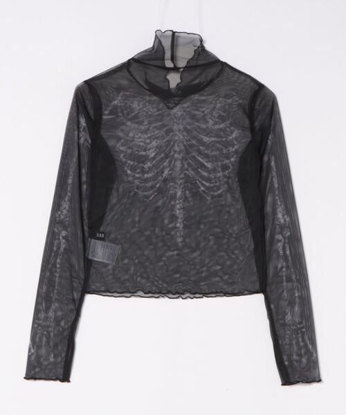 DARRDY（ダーディー）の「【DARRDY/ダーディー】肋骨デザイン長袖シアーカットソー（Tシャツ/カットソー・レディース・ブラック/アイボリー・ONESIZE）」の9枚目の写真