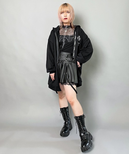 DARRDY（ダーディー）の「【DARRDY/ダーディー】肋骨デザイン長袖シアーカットソー（Tシャツ/カットソー・レディース・ブラック/アイボリー・ONESIZE）」の6枚目の写真