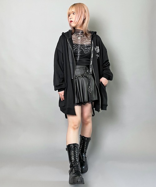 DARRDY（ダーディー）の「【DARRDY/ダーディー】肋骨デザイン長袖シアーカットソー（Tシャツ/カットソー・レディース・ブラック/アイボリー・ONESIZE）」の7枚目の写真