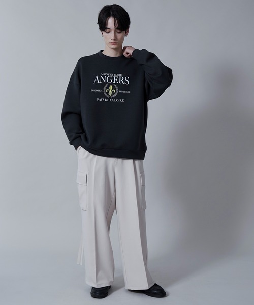 BROWNY（ブラウニー）の「BROWNY/KEEPWARM グラフィックプルオーバー（スウェット・メンズ・チャコール/ライトグレー・MEDIUM/LARGE）」の4枚目の写真