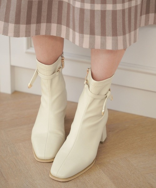 【リボンが可愛さを演出♡】CHANELショートブーツ セール】晴雨兼用 2WAY リボン ショートブーツ le reve vaniller
