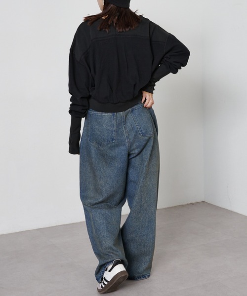 etsinta（エシンタ）の「【etsinta/エシンタ】リメイクワッフルヘンリーTee（Tシャツ/カットソー・レディース・グレー/オフホワイト/ブラック・ONE SIZE）」の12枚目の写真