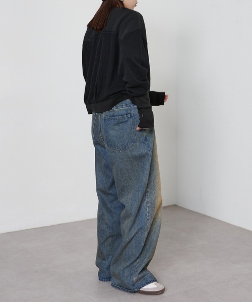 etsinta（エシンタ）の「【etsinta/エシンタ】リメイクワッフルヘンリーTee（Tシャツ/カットソー・レディース・グレー/オフホワイト/ブラック・ONE SIZE）」の13枚目の写真