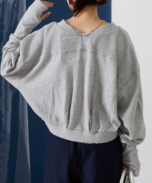 etsinta（エシンタ）の「【etsinta/エシンタ】リメイクワッフルヘンリーTee（Tシャツ/カットソー・レディース・グレー/オフホワイト/ブラック・ONE SIZE）」の17枚目の写真