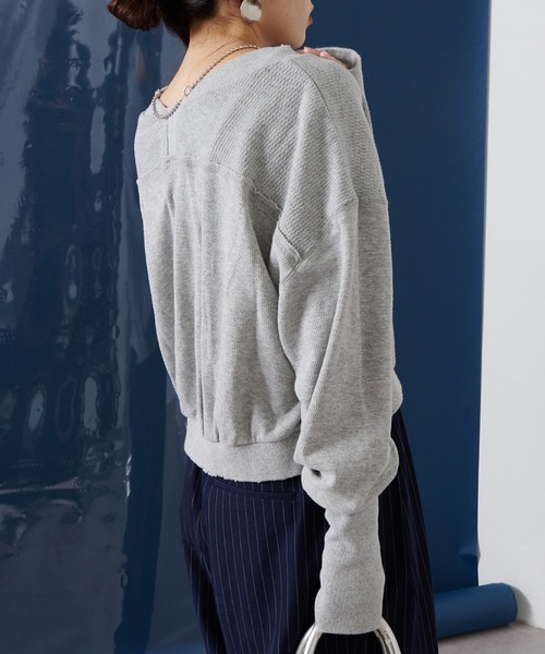 etsinta（エシンタ）の「【etsinta/エシンタ】リメイクワッフルヘンリーTee（Tシャツ/カットソー・レディース・グレー/オフホワイト/ブラック・ONE SIZE）」の18枚目の写真