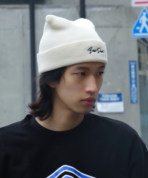 BEN DAVIS（ベンデイビス）の「【BEN DAVIS/ベンデイビス】猫耳ニットキャップ（ニットキャップ/ビーニー・メンズ・ブラック/ホワイト/ベージュ・FREE）」の5枚目の写真