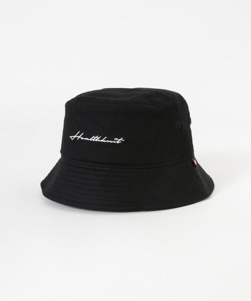 ITEMS URBANRESEARCH（アイテムズ アーバンリサーチ）の「Healthknit　HK ロゴ 刺繍 Bucket Hat（ハット・メンズ・ブラック/インディゴブルー/ベージュ・-）」の2枚目の写真