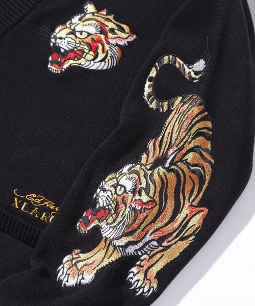 XLARGE（エクストララージ）の「XLARGE×ED HARDY KNIT CARDIGAN（カーディガン/ボレロ・メンズ・ブラック・S/M/L/XL）」の6枚目の写真