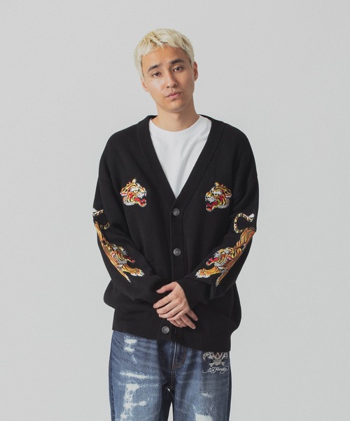 XLARGE（エクストララージ）の「XLARGE×ED HARDY KNIT CARDIGAN（カーディガン/ボレロ・メンズ・ブラック・S/M/L/XL）」の8枚目の写真