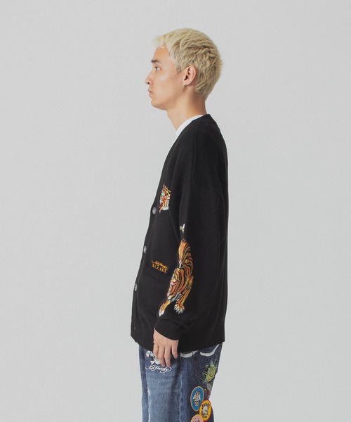 XLARGE（エクストララージ）の「XLARGE×ED HARDY KNIT CARDIGAN（カーディガン/ボレロ・メンズ・ブラック・S/M/L/XL）」の9枚目の写真