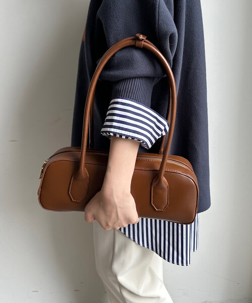 DouDou（ドゥドゥ）の「ワイドボストンバッグ（ショルダーバッグ・レディース・ブラウン/ブラック・FREE）」の12枚目の写真