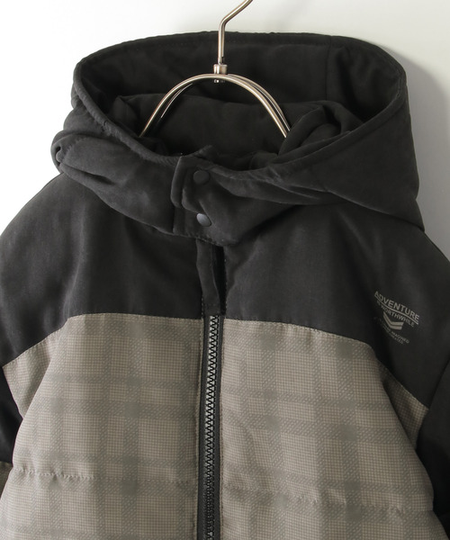 ikka（イッカ）の「フード脱着チェック切り替えブルゾン（110~160cm）（ダウンジャケット/コート・キッズ・グレー/オリーブ・S/M/L/XL/XS）」の21枚目の写真
