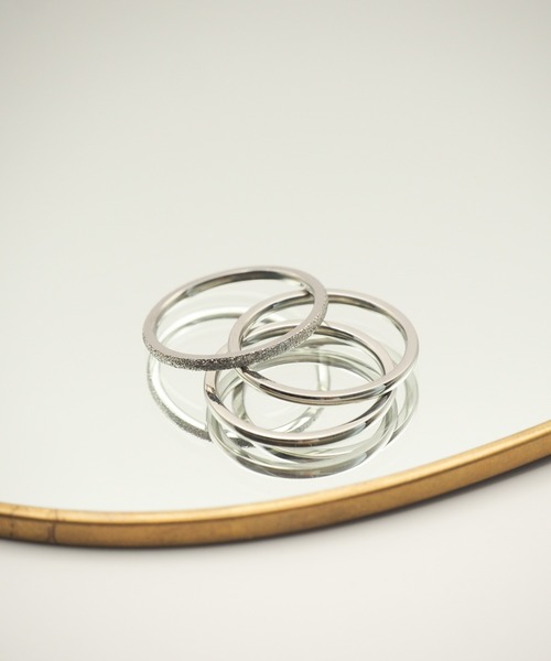 ciite' surgical stainless(シーテサージカルステンレス)の「【 金属アレルギー対応 】 3セットリング / three set rings サージカルステンレス(リング・レディース・シルバー/ゴールド・13号/11号)」の14枚目の写真
