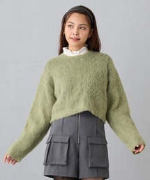 モヘアタッチニットプルオーバー