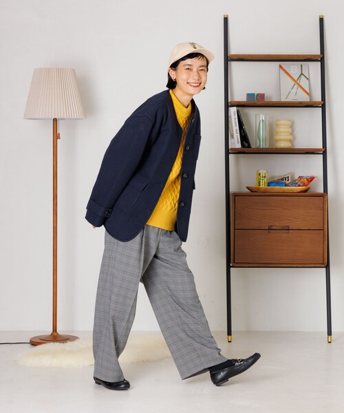 FREAK'S STORE(フリークスストア)の「ノーカラー モッサコート(ノーカラーコート・レディース・ベージュ/ネイビー/チャコールグレー/オフホワイト・フリ-)」の17枚目の写真