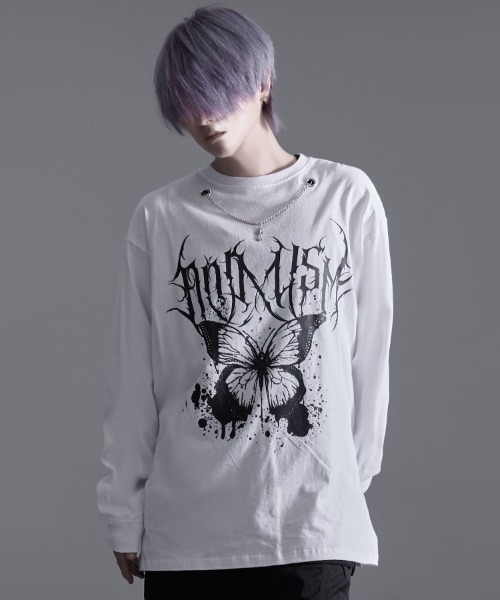 SILVER BULLET（シルバーバレット）の「『SILVER BULLET SELECT AP/シルバーバレットセレクト』ハードグラフィックネックレス付きロンTEE 長袖（Tシャツ/カットソー・メンズ・ブラック系2/ホワイト系2/ブラック系1/ホワイト系1・L/M）」の2枚目の写真