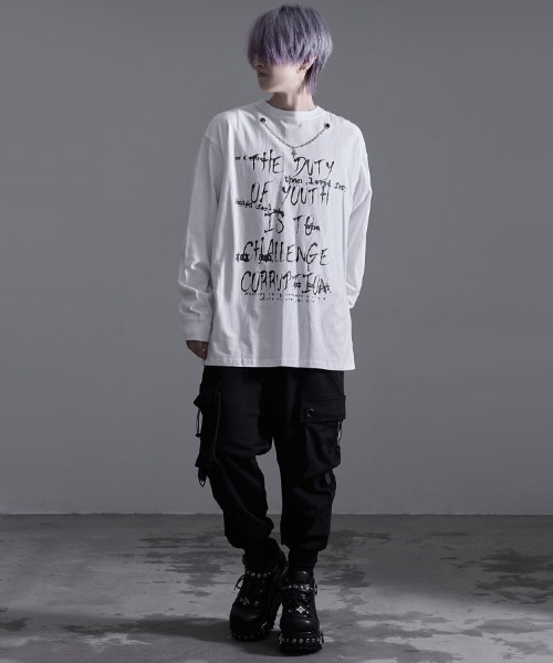 SILVER BULLET（シルバーバレット）の「『SILVER BULLET SELECT AP/シルバーバレットセレクト』ハードグラフィックネックレス付きロンTEE 長袖（Tシャツ/カットソー・メンズ・ブラック系2/ホワイト系2/ブラック系1/ホワイト系1・L/M）」の8枚目の写真