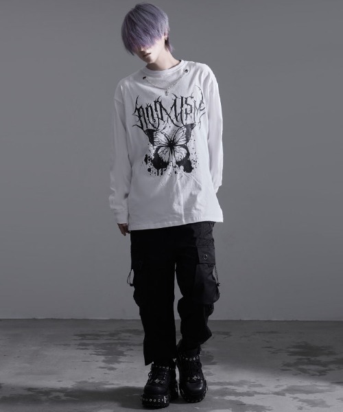 SILVER BULLET（シルバーバレット）の「『SILVER BULLET SELECT AP/シルバーバレットセレクト』ハードグラフィックネックレス付きロンTEE 長袖（Tシャツ/カットソー・メンズ・ブラック系2/ホワイト系2/ブラック系1/ホワイト系1・L/M）」の11枚目の写真