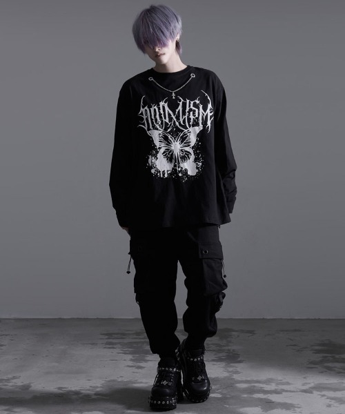 SILVER BULLET（シルバーバレット）の「『SILVER BULLET SELECT AP/シルバーバレットセレクト』ハードグラフィックネックレス付きロンTEE 長袖（Tシャツ/カットソー・メンズ・ブラック系2/ホワイト系2/ブラック系1/ホワイト系1・L/M）」の16枚目の写真